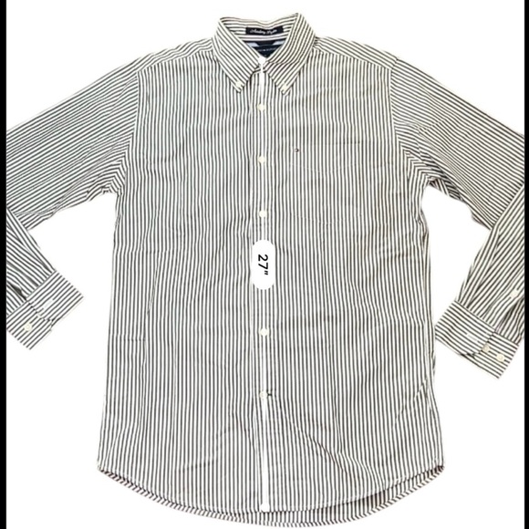 Tommy Hilfiger Academy Poplin Striped Button Down Shirt - Picture 9 of 10